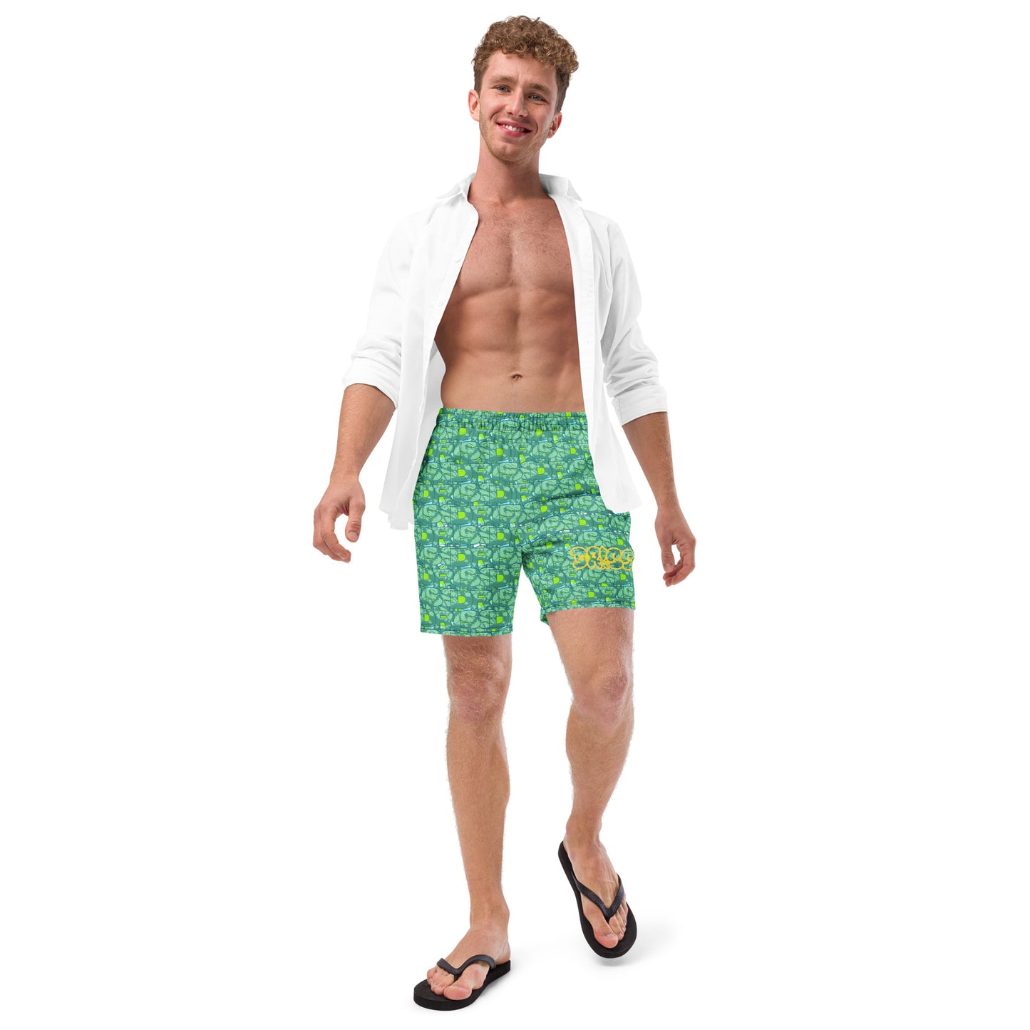 Driss "St. Patrick Special" All-Over Print Recycled Swim Trunks