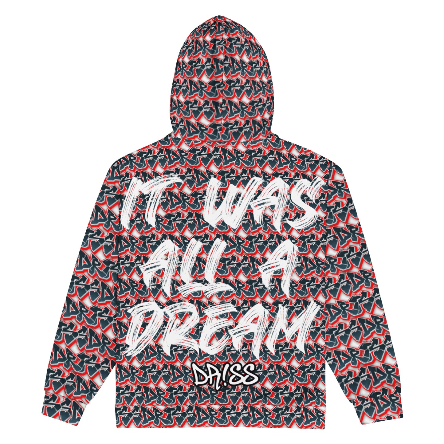 "It Was All a Dream" Unisex Graffiti Pattern Zipped Hoodie by Driss