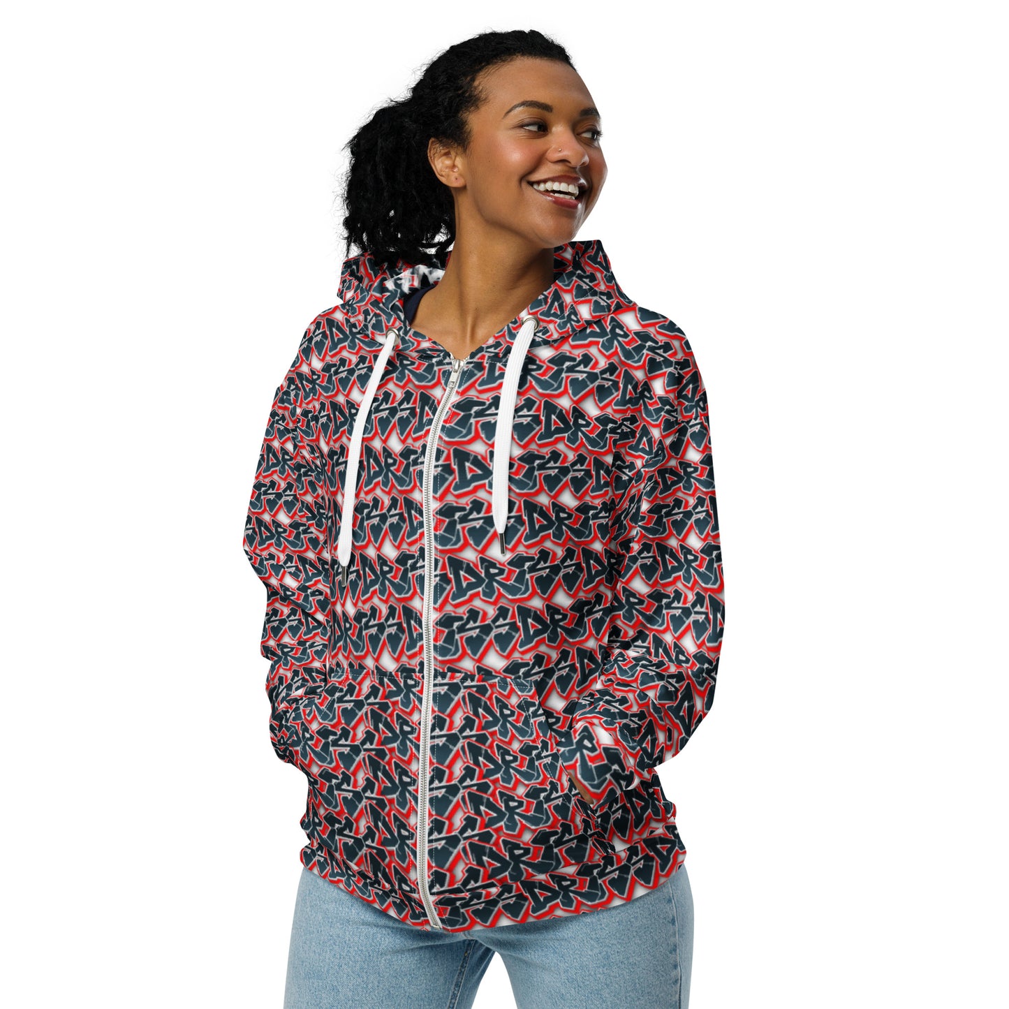 "It Was All a Dream" Unisex Graffiti Pattern Zipped Hoodie by Driss