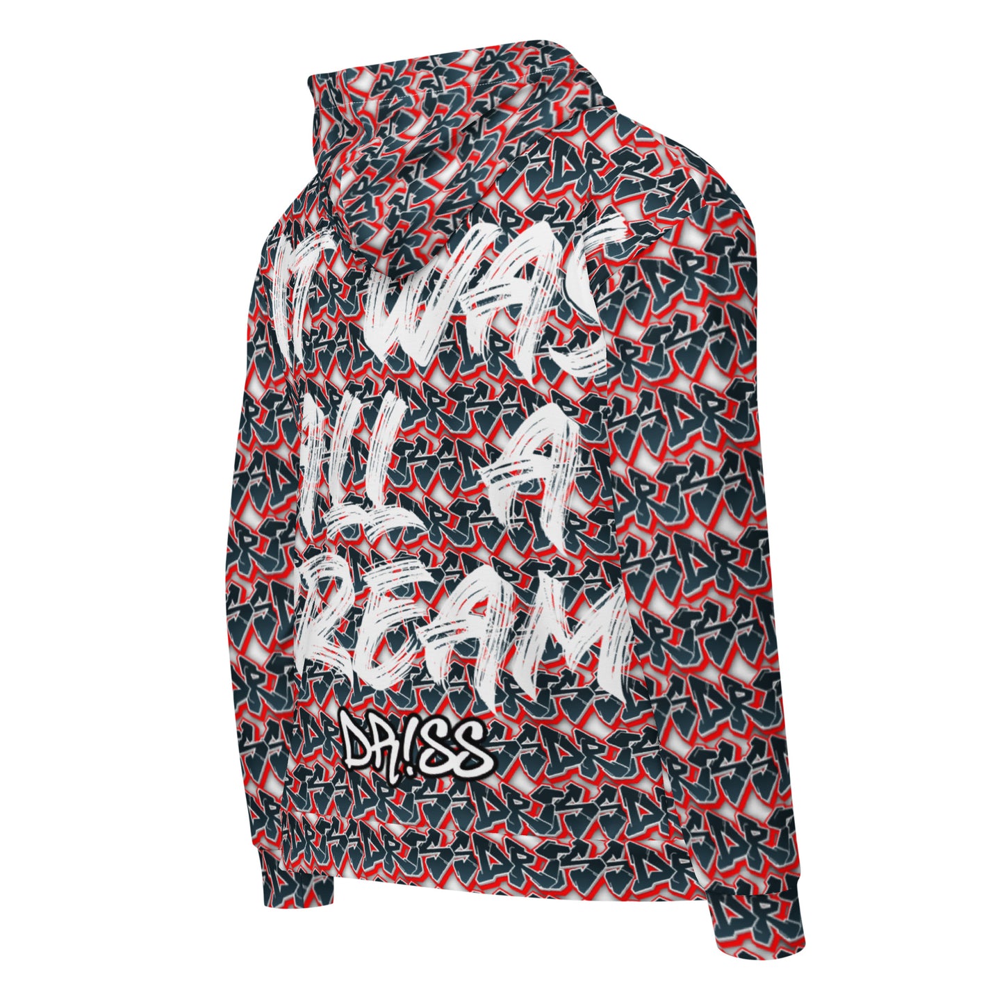 "It Was All a Dream" Unisex Graffiti Pattern Zipped Hoodie by Driss