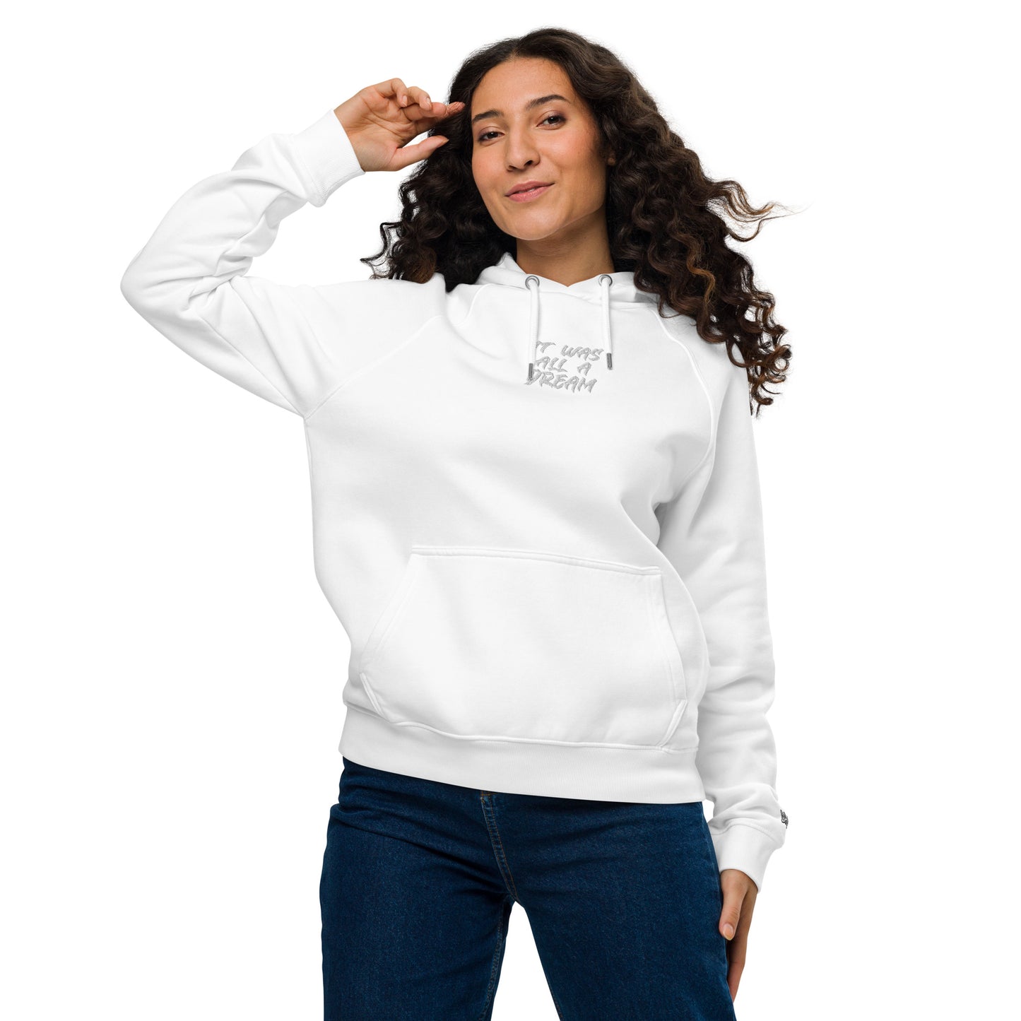 "It was all a Dream"- Unisex eco raglan hoodie by: Driss